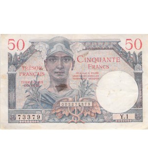 TRÉSOR FRANÇAIS, TERRITOIRES OCCUPÉS - 50 FRANCS 1947 - SÉRIE Y.1 - TTB