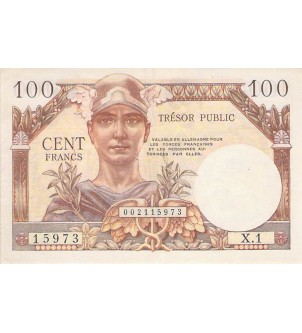 TRÉSOR FRANÇAIS, TERRITOIRES OCCUPÉS - 100 FRANCS 1947 - SÉRIE X.1 - PSUP
