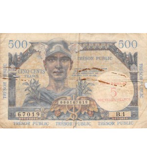 TRÉSOR PUBLIC - 5 NF / 500 FRANCS 1960 - SÉRIE B.1 - PTB