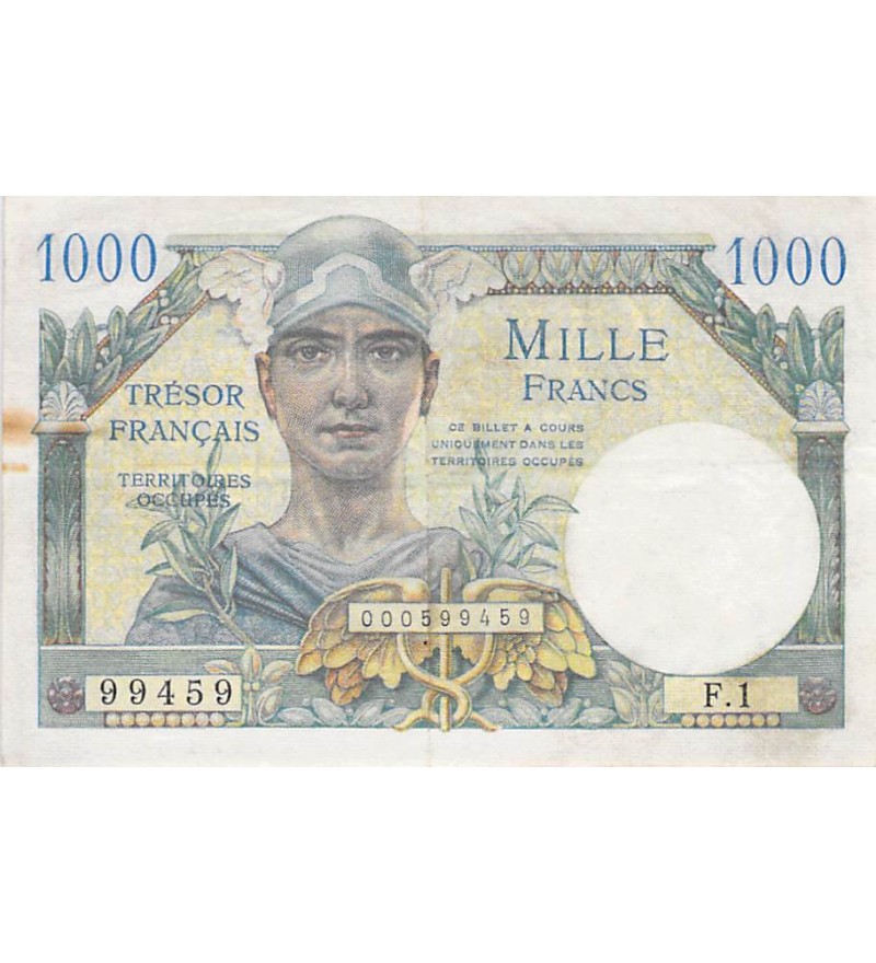 TRÉSOR FRANÇAIS, TERRITOIRES OCCUPÉS - 1000 FRANCS 1947 - SÉRIE F.1 - PSUP
