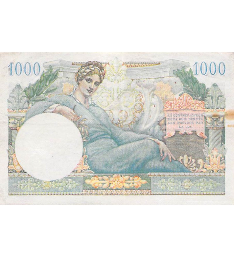 TRÉSOR FRANÇAIS, TERRITOIRES OCCUPÉS - 1000 FRANCS 1947 - SÉRIE F.1 - PSUP