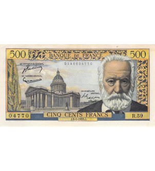 FRANCE, VICTOR HUGO - 500 FRANCS 06/01/1965 - SÉRIE R.59 - TTB+ 2