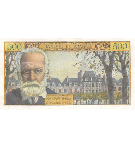 FRANCE, VICTOR HUGO - 5 NF / 500 FRANCS SURCHARGE 12/02/1959 - SÉRIE F.120 - TTB+