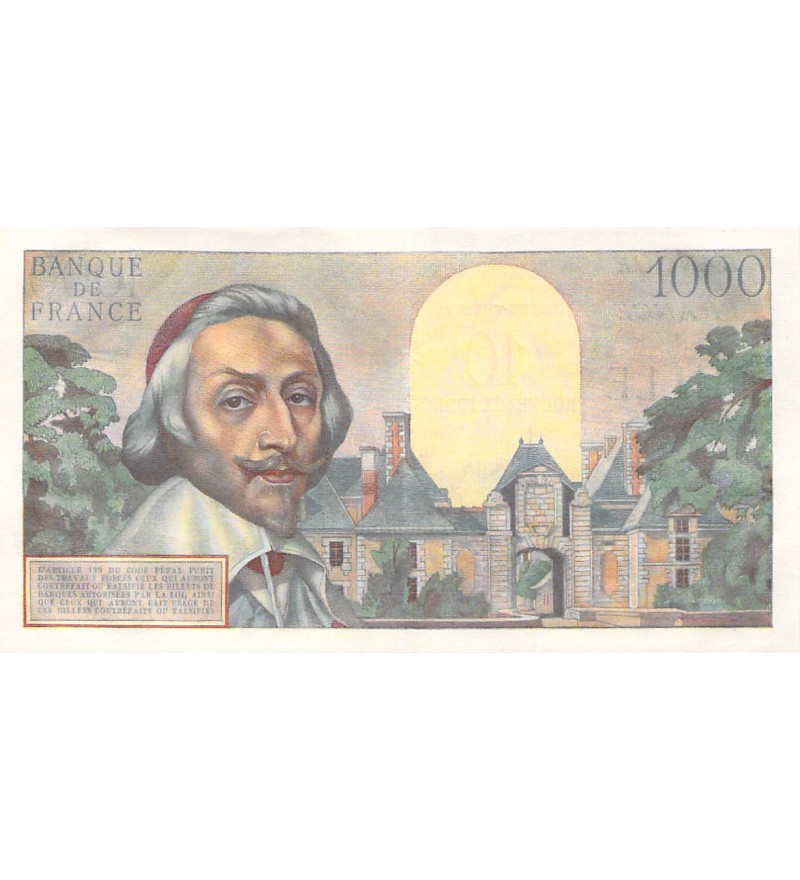 FRANCE, RICHELIEU - 10 NF / 1000 FRANCS SURCHARGE 07/03/1957 - SÉRIE B.330 - SUP+