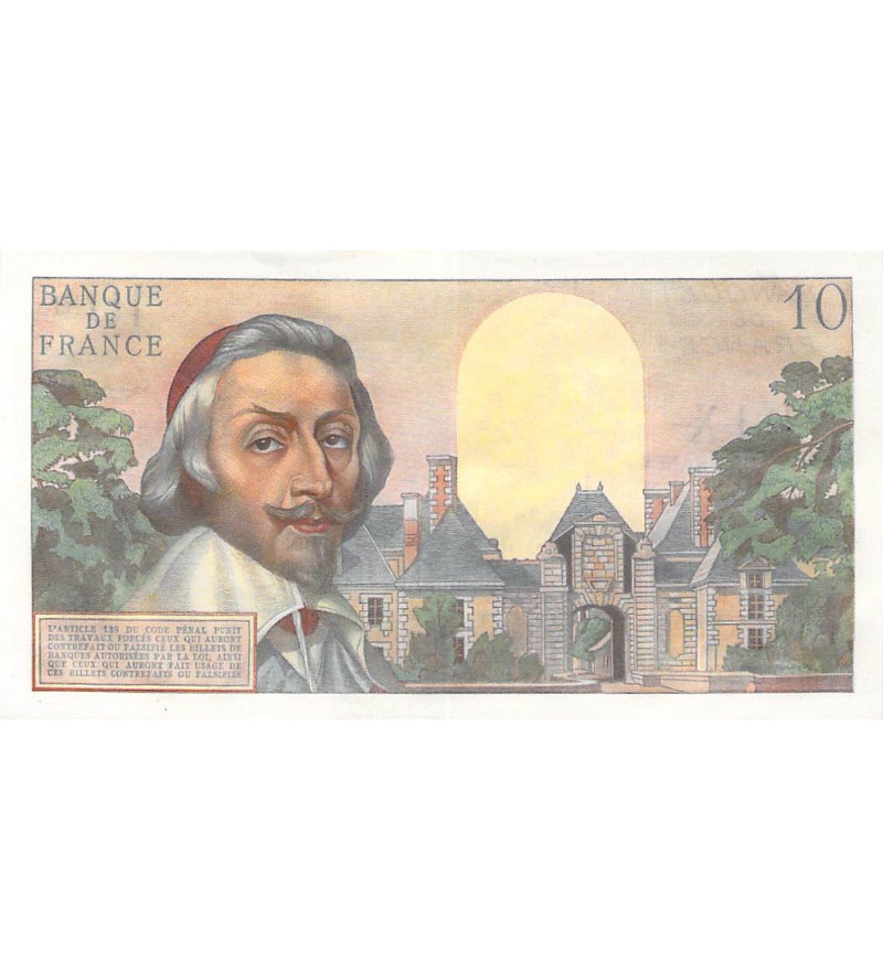 FRANCE, RICHELIEU - 10 NF 01/12/1960 - SÉRIE B.143 - SUP+