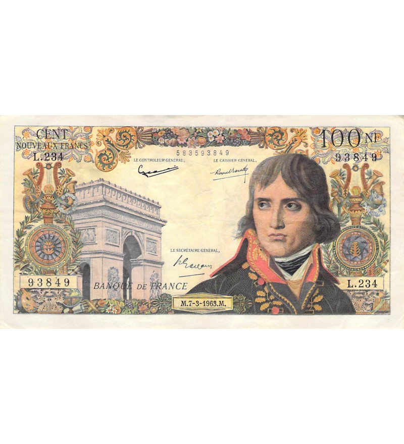 FRANCE, BONAPARTE - 100 NF 07/03/1963 - SÉRIE L.234 - TTB
