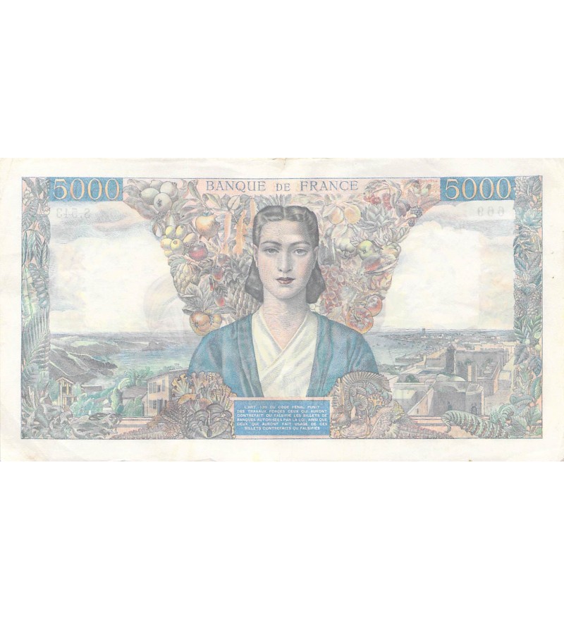 FRANCE, EMPIRE FRANCAIS - 5000 FRANCS 26/04/1945 - SÉRIE S.543 - TTB+