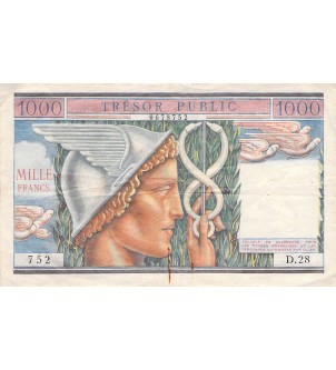 TRÉSOR PUBLIC - 1000 FRANCS 1955 - SÉRIE D.28 - PTTB