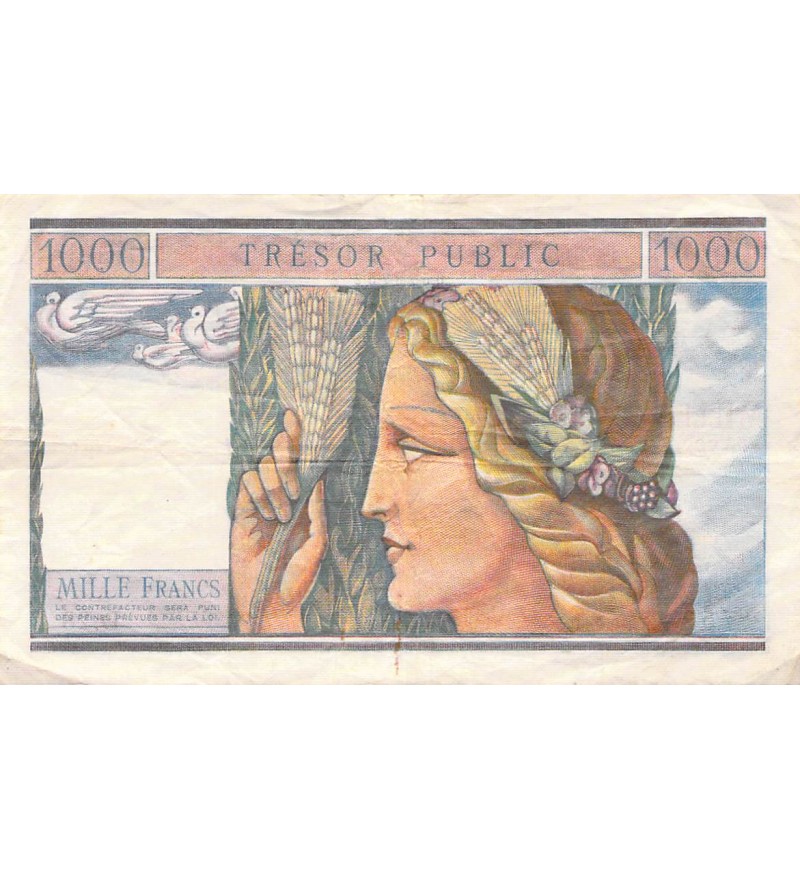 TRÉSOR PUBLIC - 1000 FRANCS 1955 - SÉRIE D.28 - PTTB