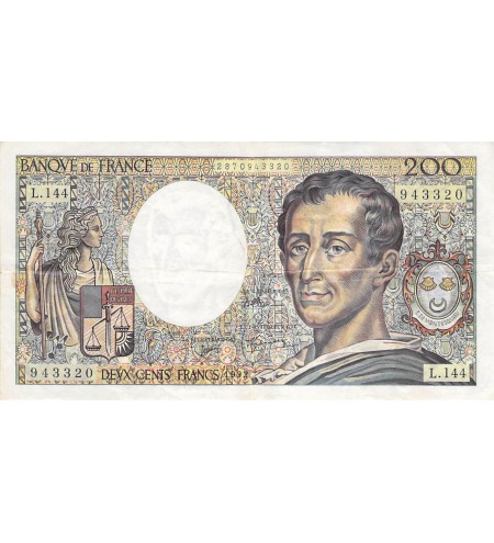 FRANCE, MONTESQUIEU - 200 FRANCS 1992 - SÉRIES VARIÉES - TTB