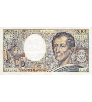 FRANCE, MONTESQUIEU - 200 FRANCS 1992 - SÉRIES VARIÉES - TTB 2