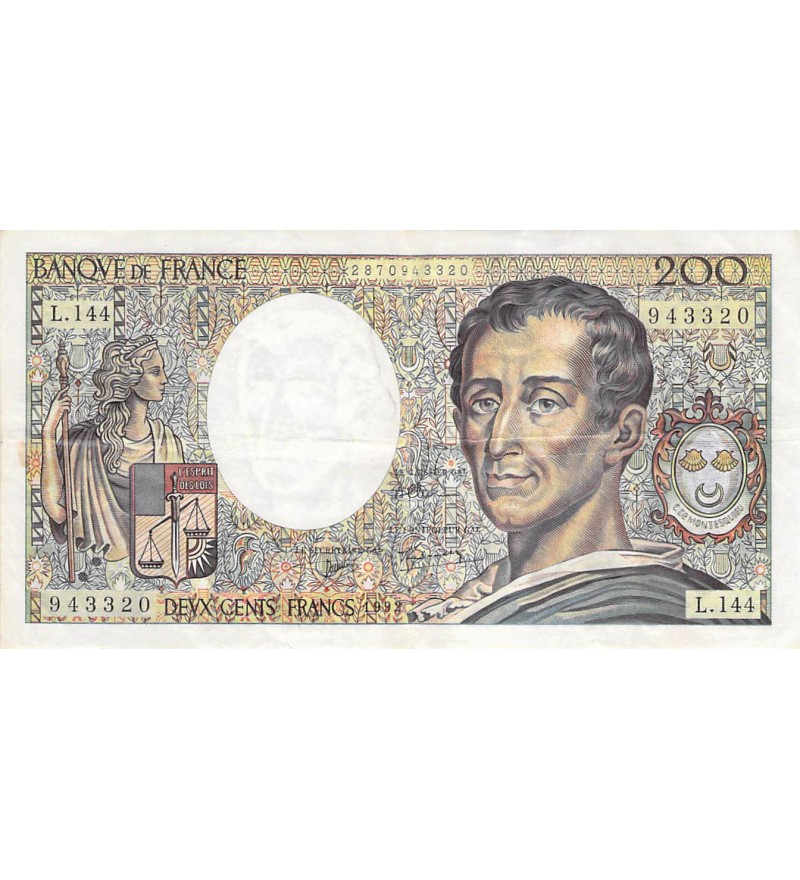 FRANCE, MONTESQUIEU - 200 FRANCS 1992 - SÉRIES VARIÉES - TTB
