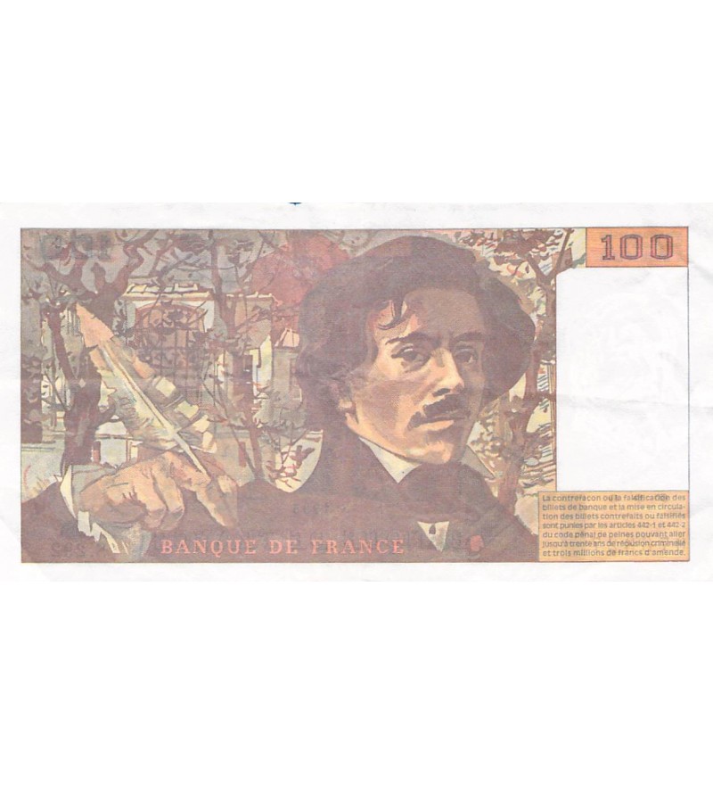 FRANCE, DELACROIX - 100 FRANCS 1995 - SÉRIES VARIÉES - TTB+