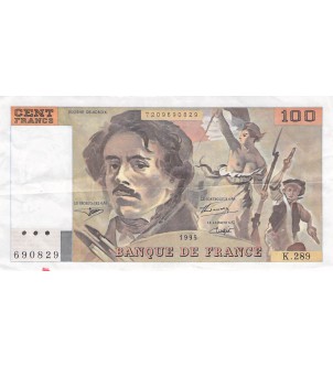 FRANCE, DELACROIX - 100 FRANCS 1995 - SÉRIES VARIÉES - TTB 2