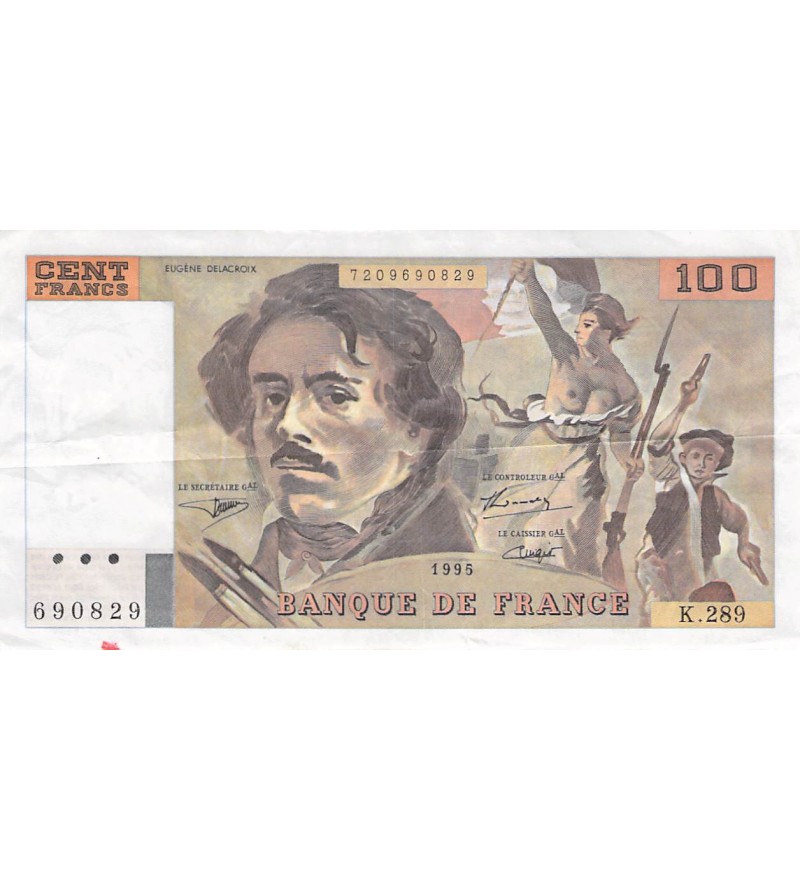 FRANCE, DELACROIX - 100 FRANCS 1995 - SÉRIES VARIÉES - TTB