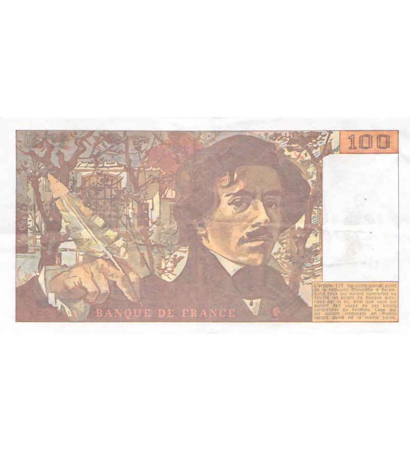 FRANCE, DELACROIX - 100 FRANCS 1993 - SÉRIES VARIÉES - TTB