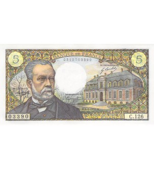 FRANCE, LOUIS PASTEUR - 5 FRANCS 08/01/1970 - SÉRIE C.126 - P.NEUF