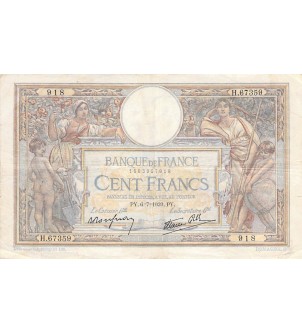 FRANCE, LUC-OLIVIER MERSON - 100 FRANCS 06/07/1939 - TB+
