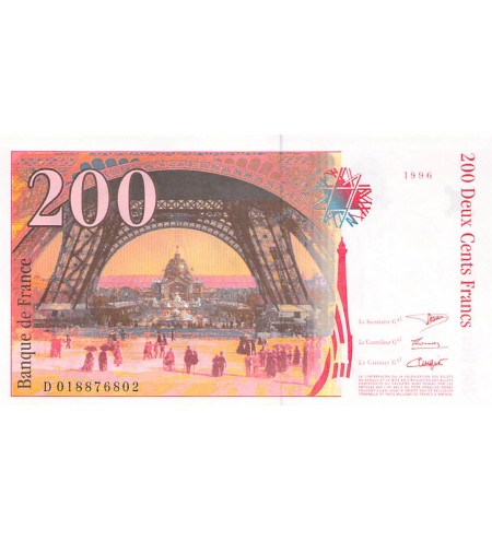FRANCE, GUSTAVE EIFFEL - 200 FRANCS 1996 - SÉRIES VARIÉES - P.NEUF