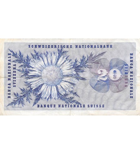 SUISSE, GENERAL DUFOUR - 20 FRANCS 21/01/1965 - TB+