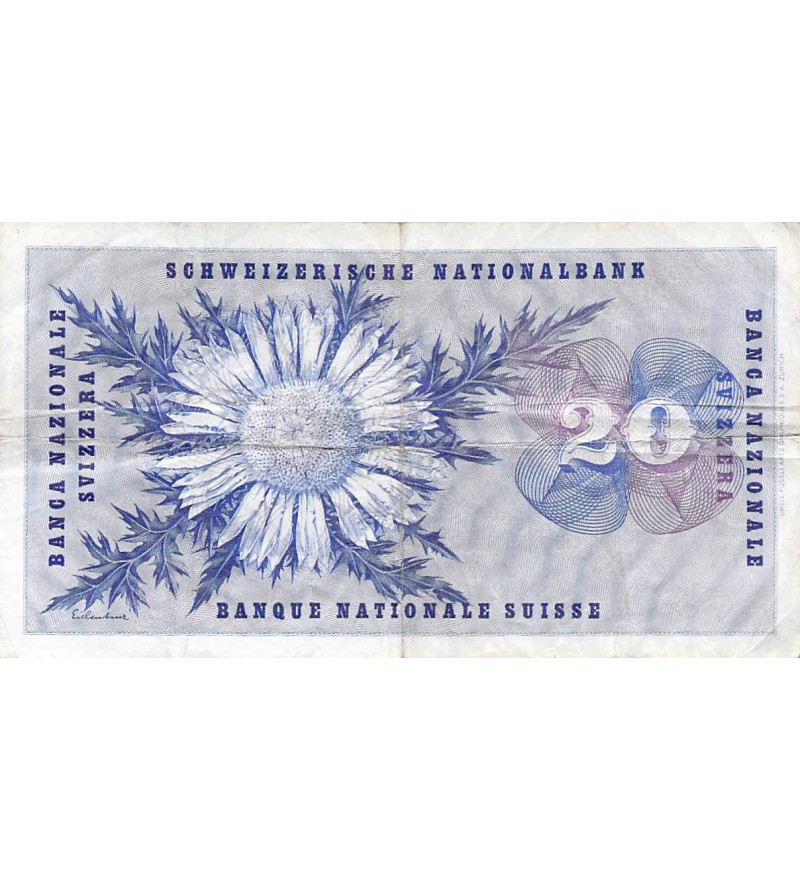 SUISSE, GENERAL DUFOUR - 20 FRANCS 15/05/1968 - TB+
