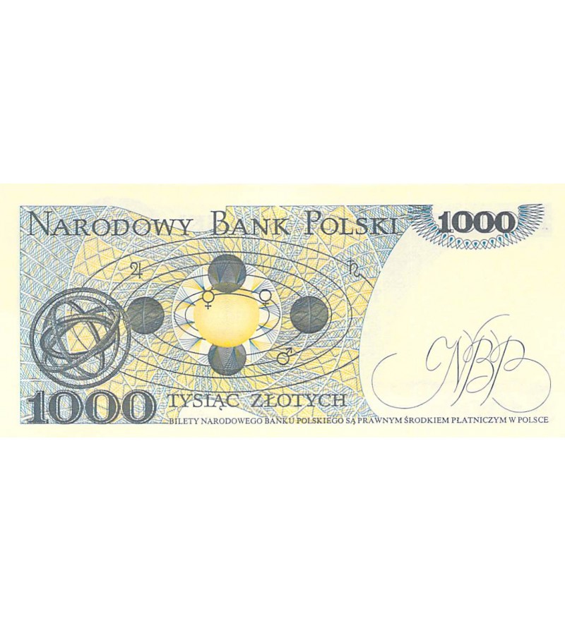 POLOGNE, NICOLAS COPERNIC - 1000 ZLOTYCH 01/06/1982 - NEUF