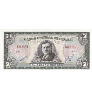 CHILI, ARTURO ALESSANDRI - 50 ESCUDOS 1973 / 1985 - NEUF