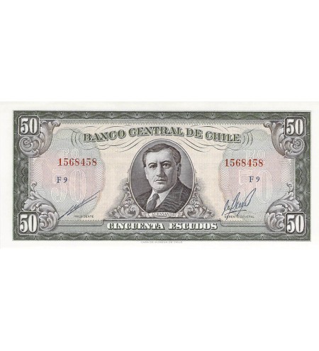 CHILI, ARTURO ALESSANDRI - 50 ESCUDOS 1973 / 1985 - NEUF