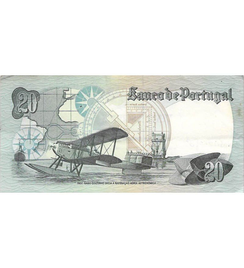 PORTUGAL, GAGO COUTINHO - 20 ESCUDOS 04/10/1978 - TTB