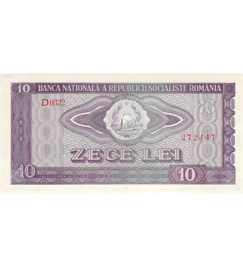 ROUMANIE - 10 LEI 1966 - P.NEUF