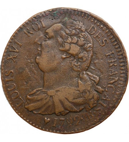 REVOLUTION FRANCAISE, CONSTITUTION - 2 SOLS ROI DES FRANCAIS 1792 BB STRASBOURG