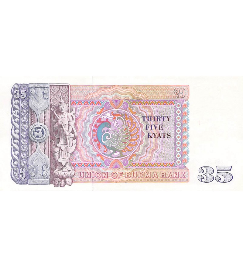 BIRMANIE, AUNG SAN - 35 KYATS 1986 - P.NEUF