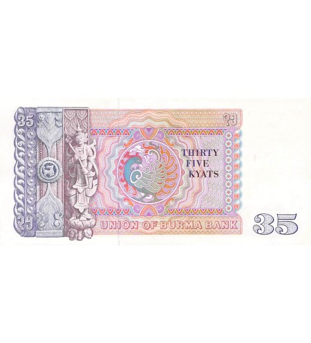 BIRMANIE, AUNG SAN - 35 KYATS 1986 - P.NEUF