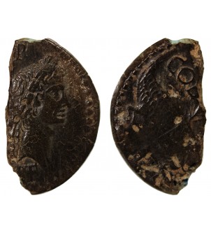 NEMAUSUS, NIMES, AUGUSTE ET AGRIPPA - 1/2 DUPONDIUS - VERS 10 AV JC 2