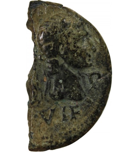 NEMAUSUS, NIMES, AUGUSTE ET AGRIPPA - 1/2 DUPONDIUS - VERS 10