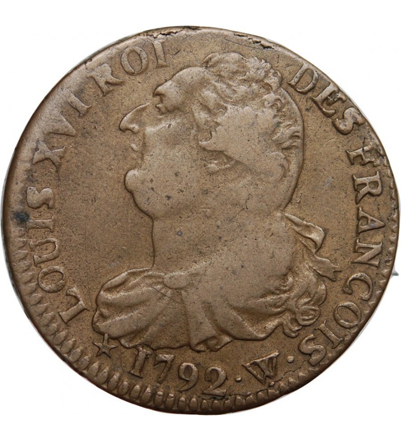 REVOLUTION FRANCAISE, CONSTITUTION - 2 SOLS ROI DES FRANCOIS 1792 W° ARRAS