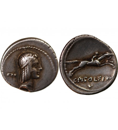 CALPURNIA - DENIER ARGENT 67 AV JC ROME