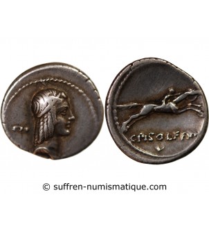 CALPURNIA - DENIER ARGENT 67 AV JC ROME