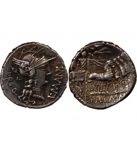 MANLIA - DENIER ARGENT 82 AV JC ROME