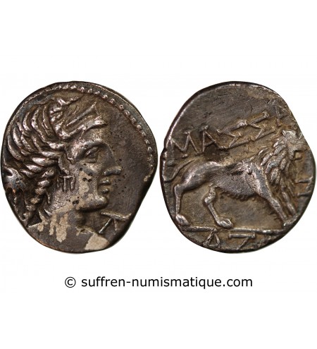 MARSEILLE, MASSALIA - DRACHME LÉGÈRE FOURRÉE - c.124 / 49 AV JC