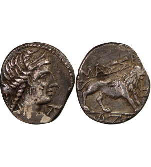 MARSEILLE, MASSALIA - DRACHME LÉGÈRE FOURRÉE - c.124 / 49 AV JC 2