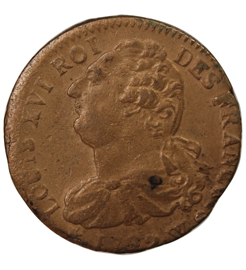 LOUIS XVI, CONSTITUTION - 2 SOLS AU FAISCEAU 1792 W LILLE