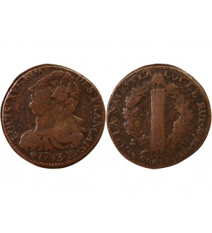 LOUIS XVI, CONSTITUTION - 2 SOLS AU FAISCEAU 1793 BB STRASBOURG 2