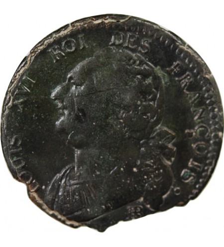 LOUIS XVI, CONSTITUTION - 12 DENIERS 1791 BB STRASBOURG