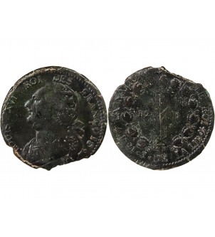 LOUIS XVI, CONSTITUTION - 12 DENIERS 1791 BB STRASBOURG 2