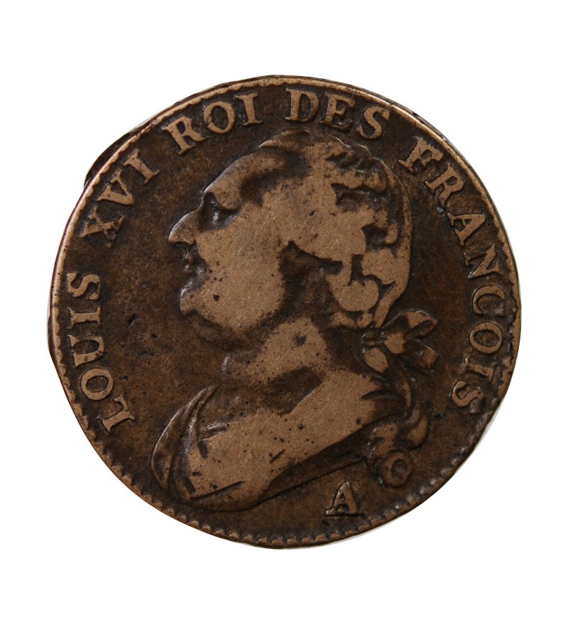 LOUIS XVI, CONSTITUTION - 12 DENIERS 1791 A PARIS