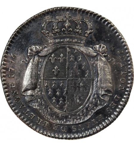 ETATS DE BRETAGNE, LOUIS XVI – JETON ARGENT 1776 RENNES Daniel 125