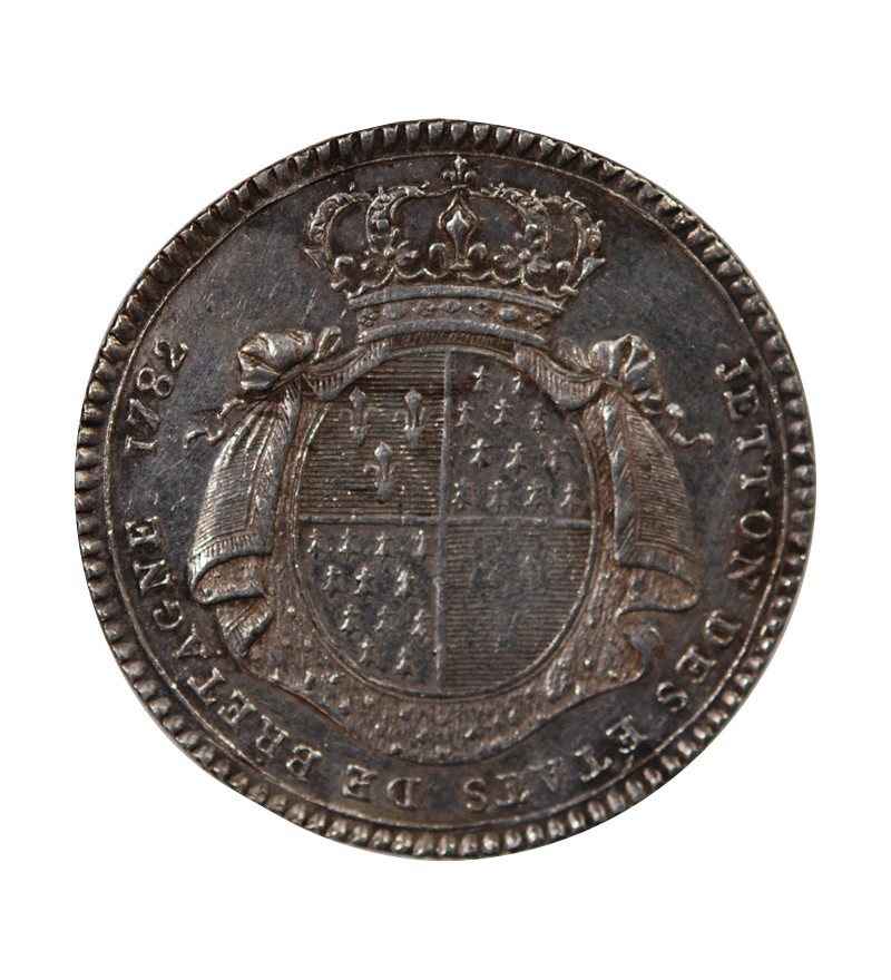 ETATS DE BRETAGNE, LOUIS XVI – JETON ARGENT 1782 RENNES Daniel 129
