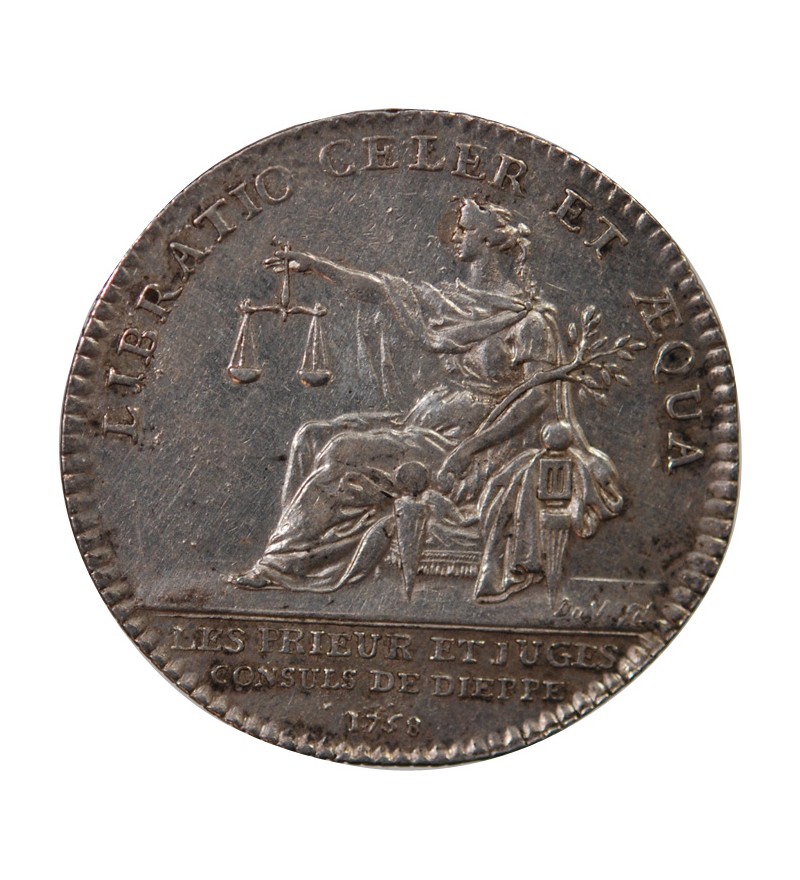 JUGES-CONSULS DE DIEPPE, LOUIS XV - JETON ARGENT 1758
