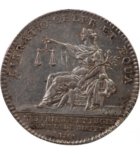JUGES-CONSULS DE DIEPPE, LOUIS XV - JETON ARGENT 1758
